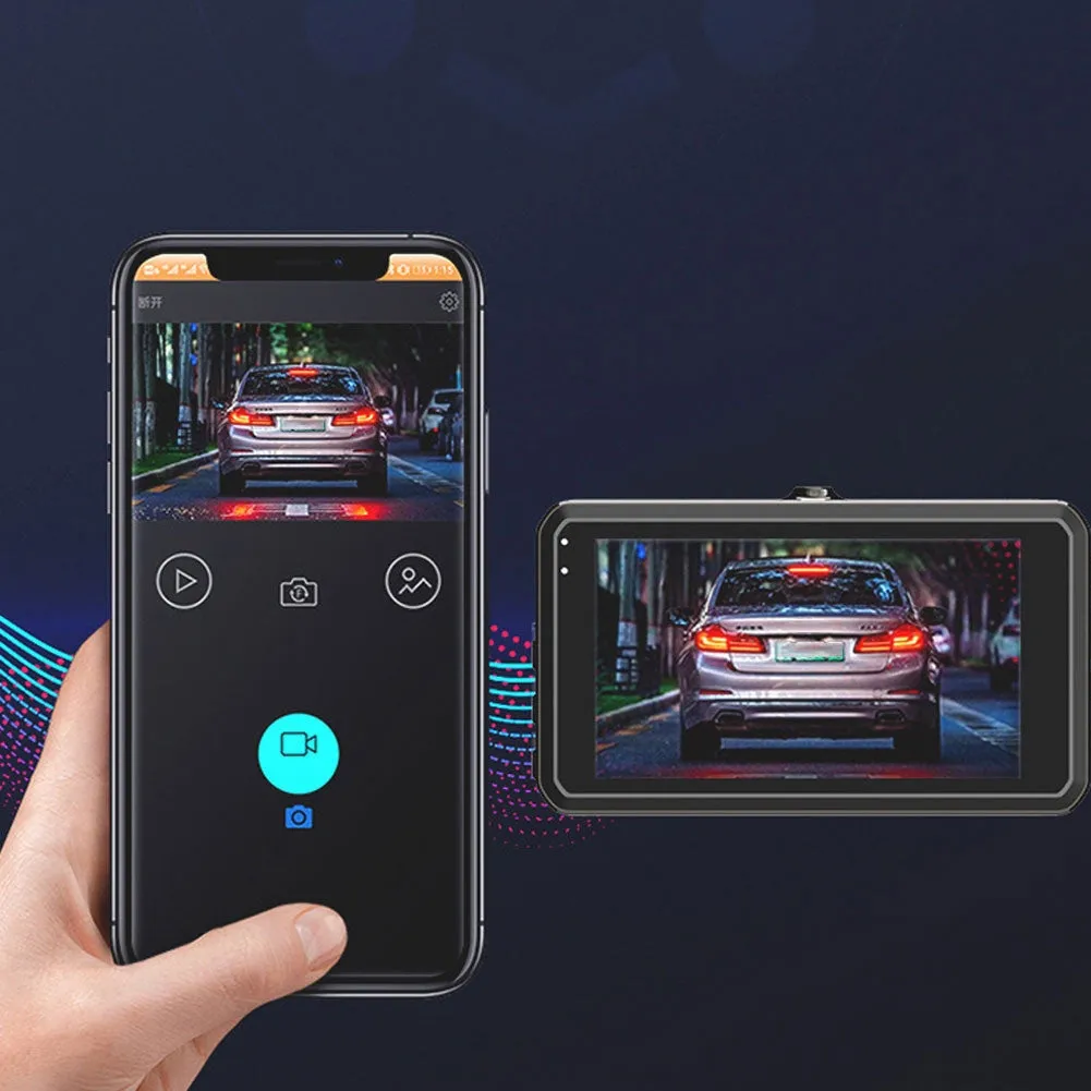 3 Channel Dash Cam Front Rear Inside 1080p Car Camera Parking
