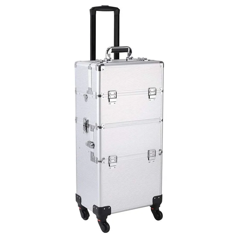 3 In 1 Professional Makeup Train Case With 360° Swivel Wheels -Y233