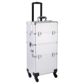 3 In 1 Professional Makeup Train Case With 360° Swivel Wheels -Y233