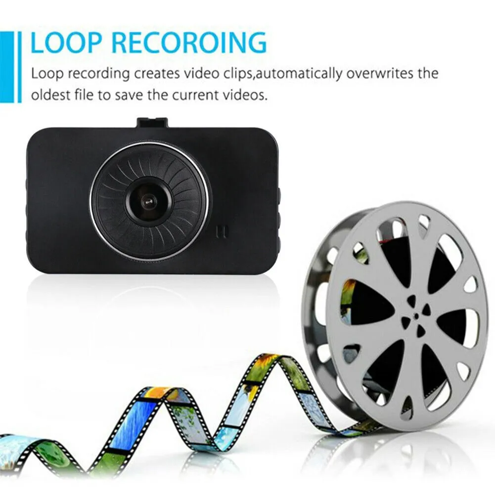 3-inch Ips Car Driving Recorder with HD Display Dual Lens Dash