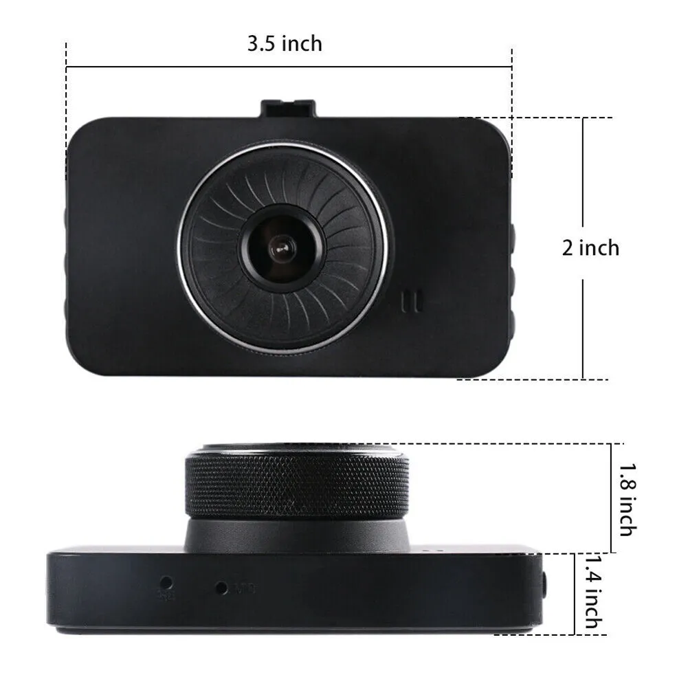 3-inch Ips Car Driving Recorder with HD Display Dual Lens Dash