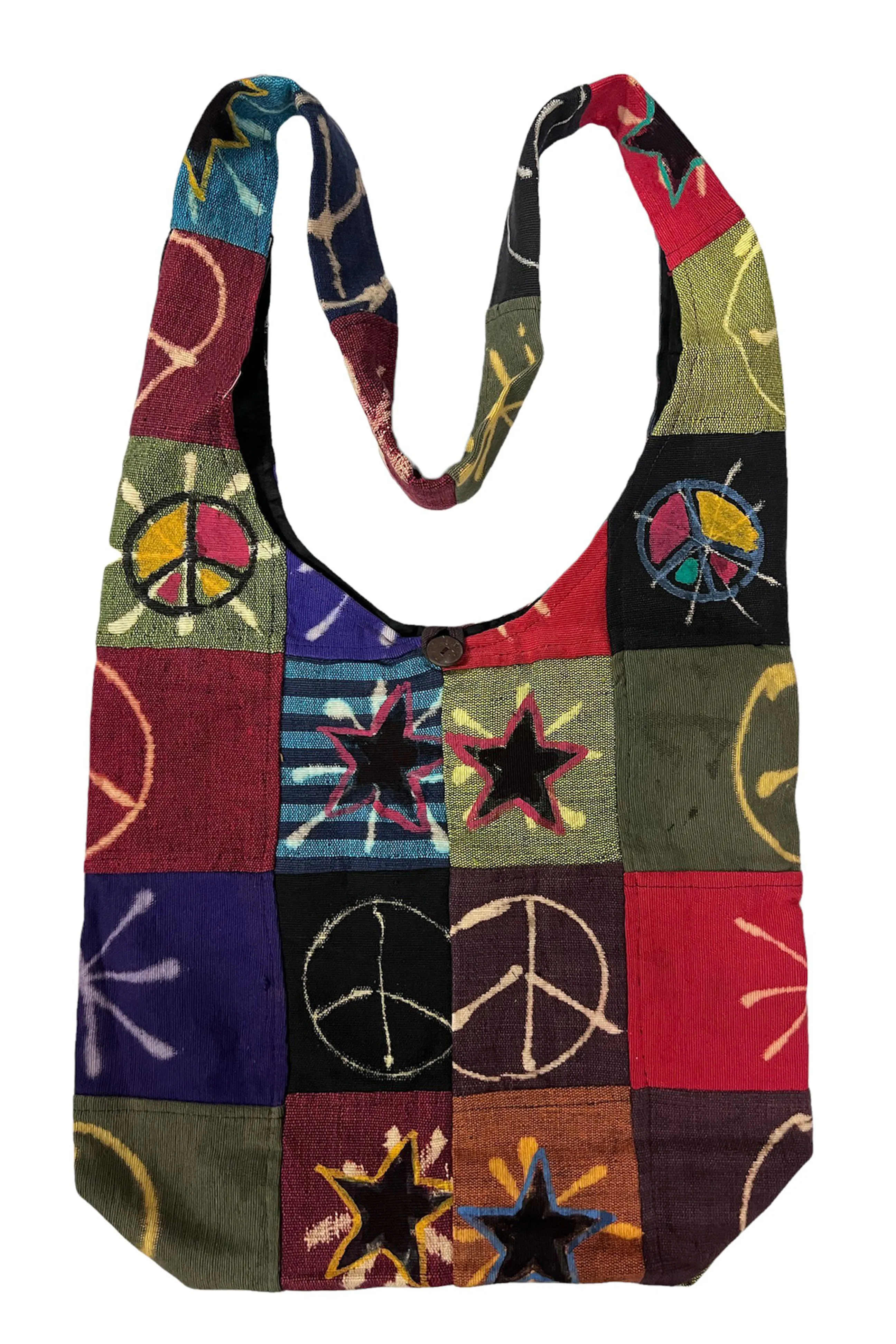 33 Bg Multi-colored Heavy Duty Cotton Cross Body Shoulder Messenger Bag Purse