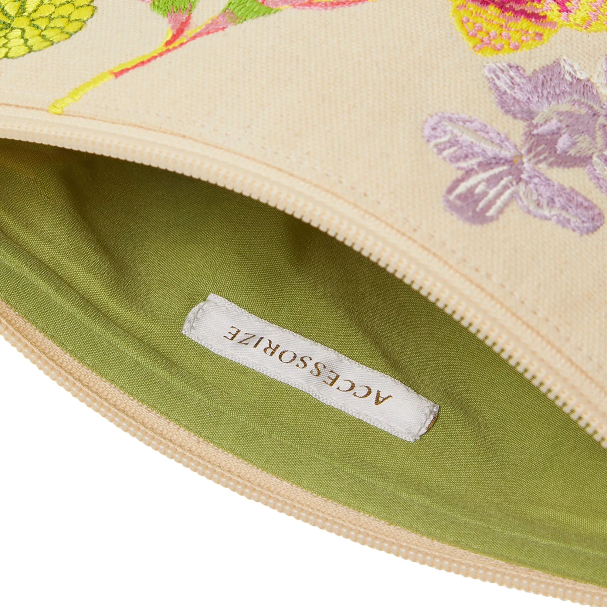 Accessorize London Women's Cream Floral Canvas Washbag