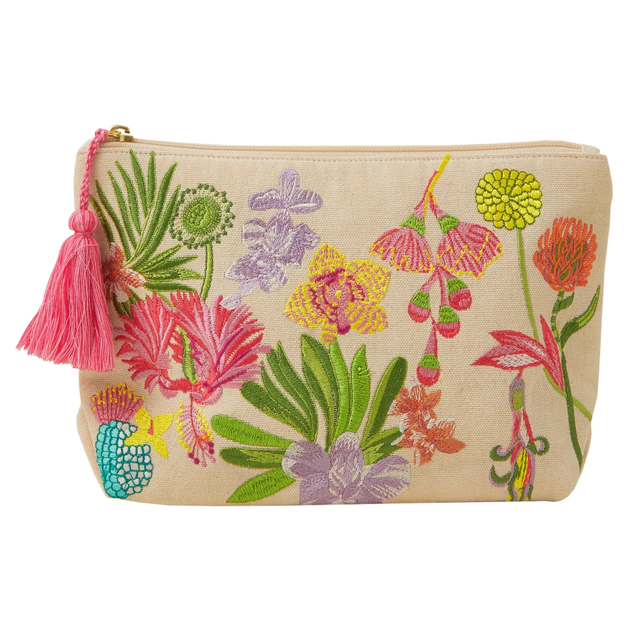 Accessorize London Women's Cream Floral Canvas Washbag