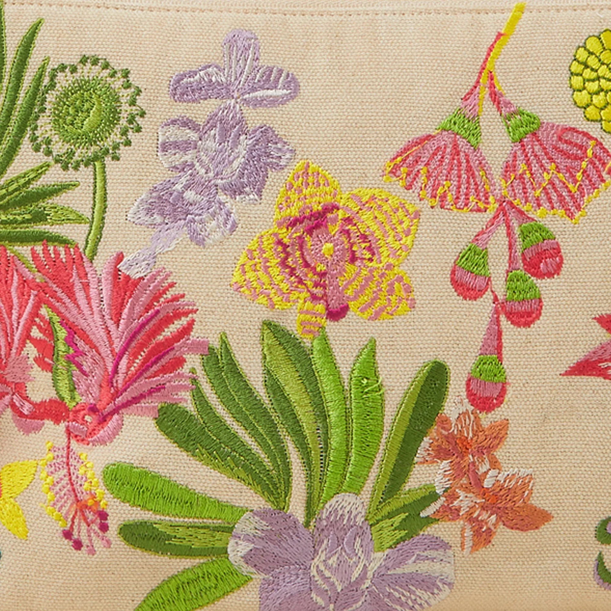 Accessorize London Women's Cream Floral Canvas Washbag