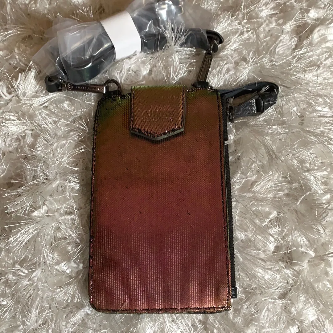 Aimee Kestenberg Leather Phone Crossbody w/ RFID & Screen Access Irridescent Scales