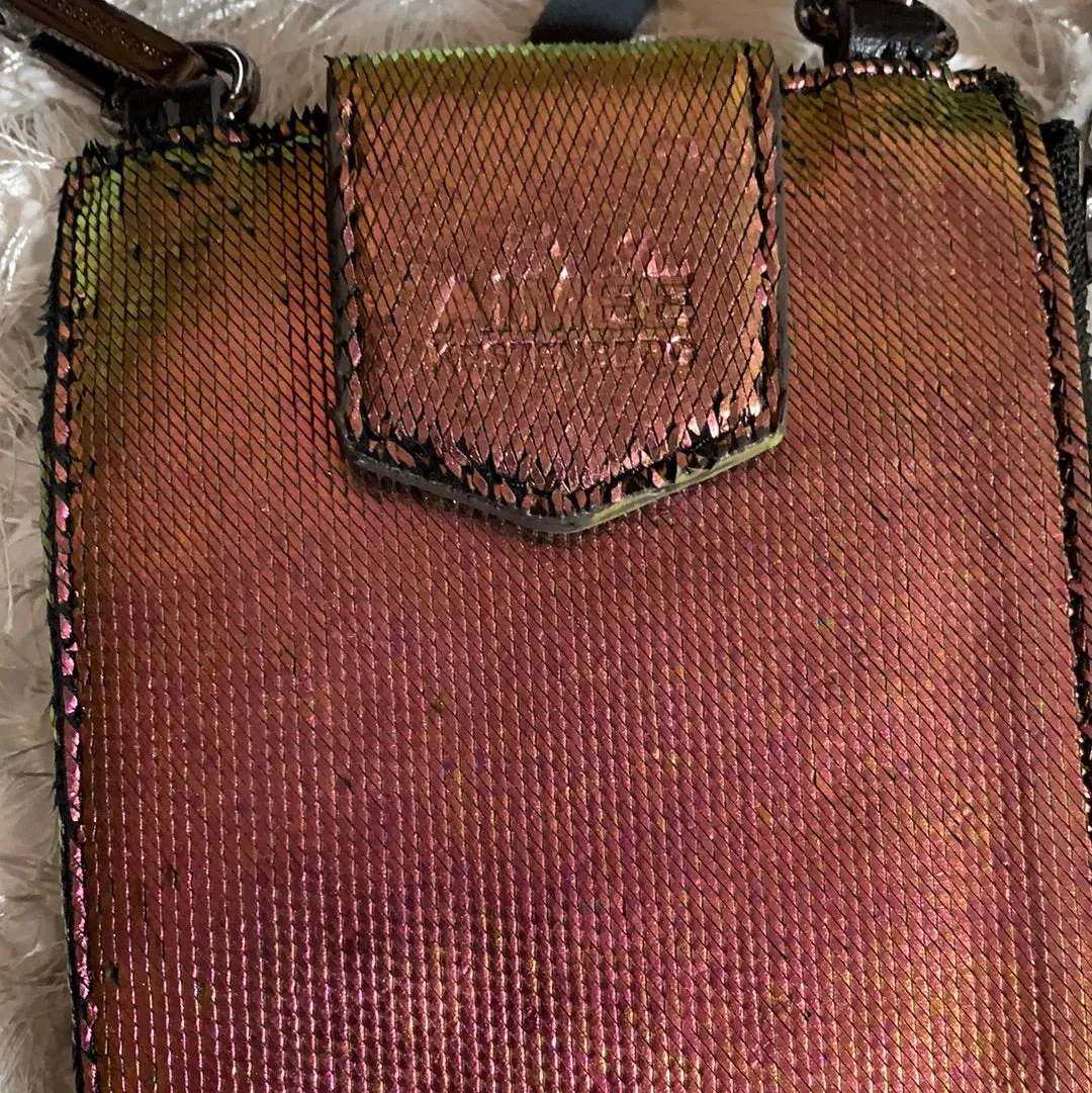 Aimee Kestenberg Leather Phone Crossbody w/ RFID & Screen Access Irridescent Scales