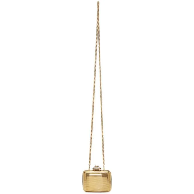 Alexander McQueen Gold Metal Mini Clutch