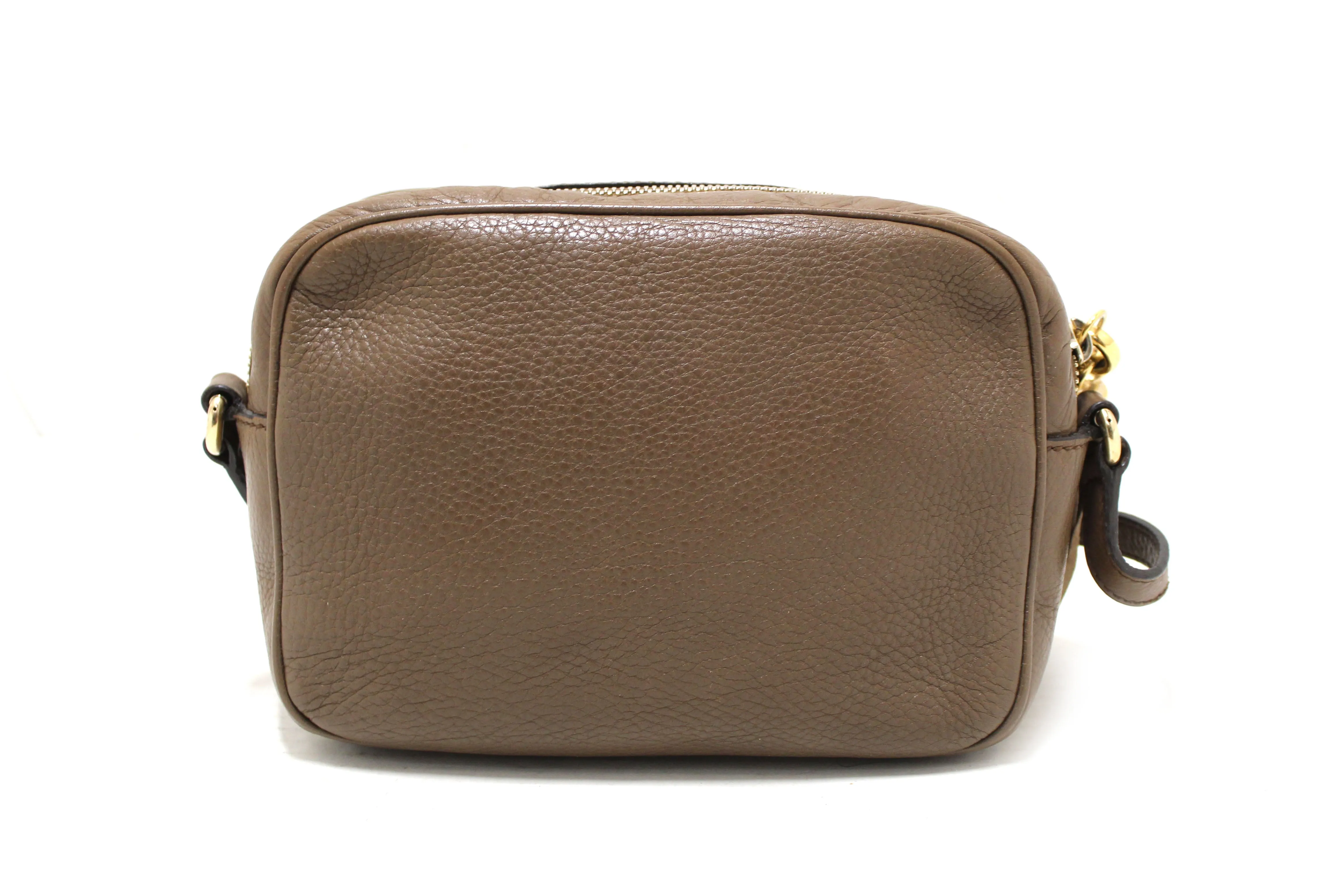 Authentic Gucci Brown Soho Leather Small Disco Messenger Bag
