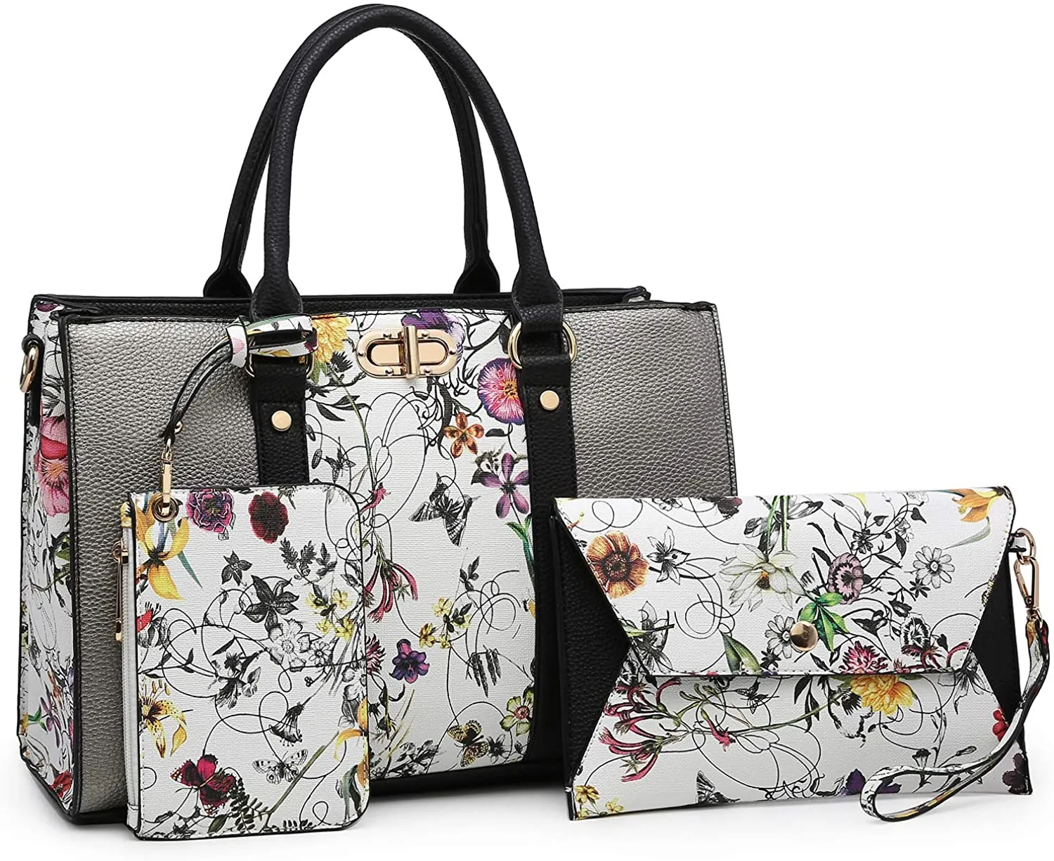 Bag with Matching Wristlet Purse Set