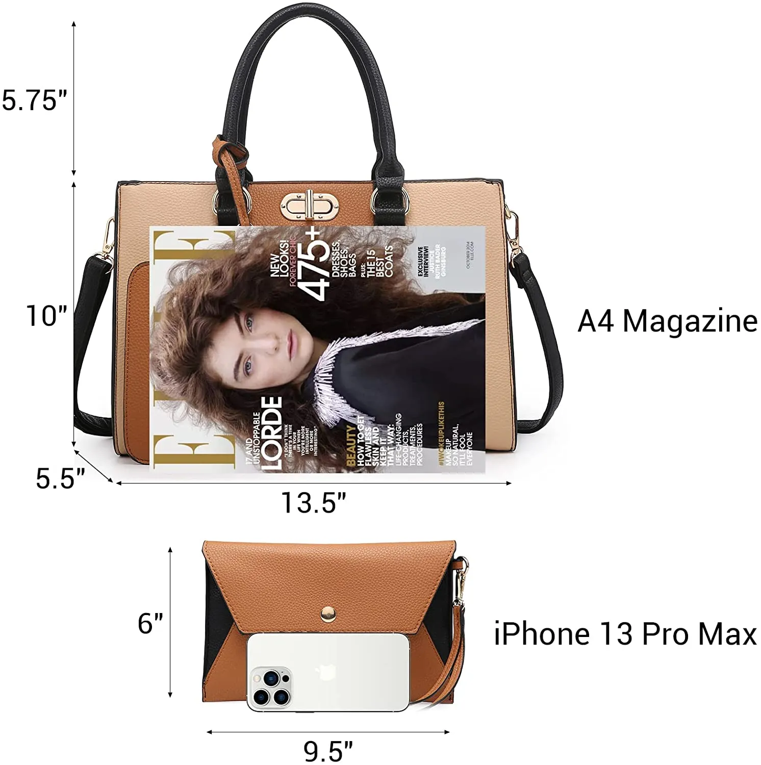 Bag with Matching Wristlet Purse Set