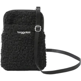 Baggallini Take Two RFID Bryant Crossbody Black Faux Shearling