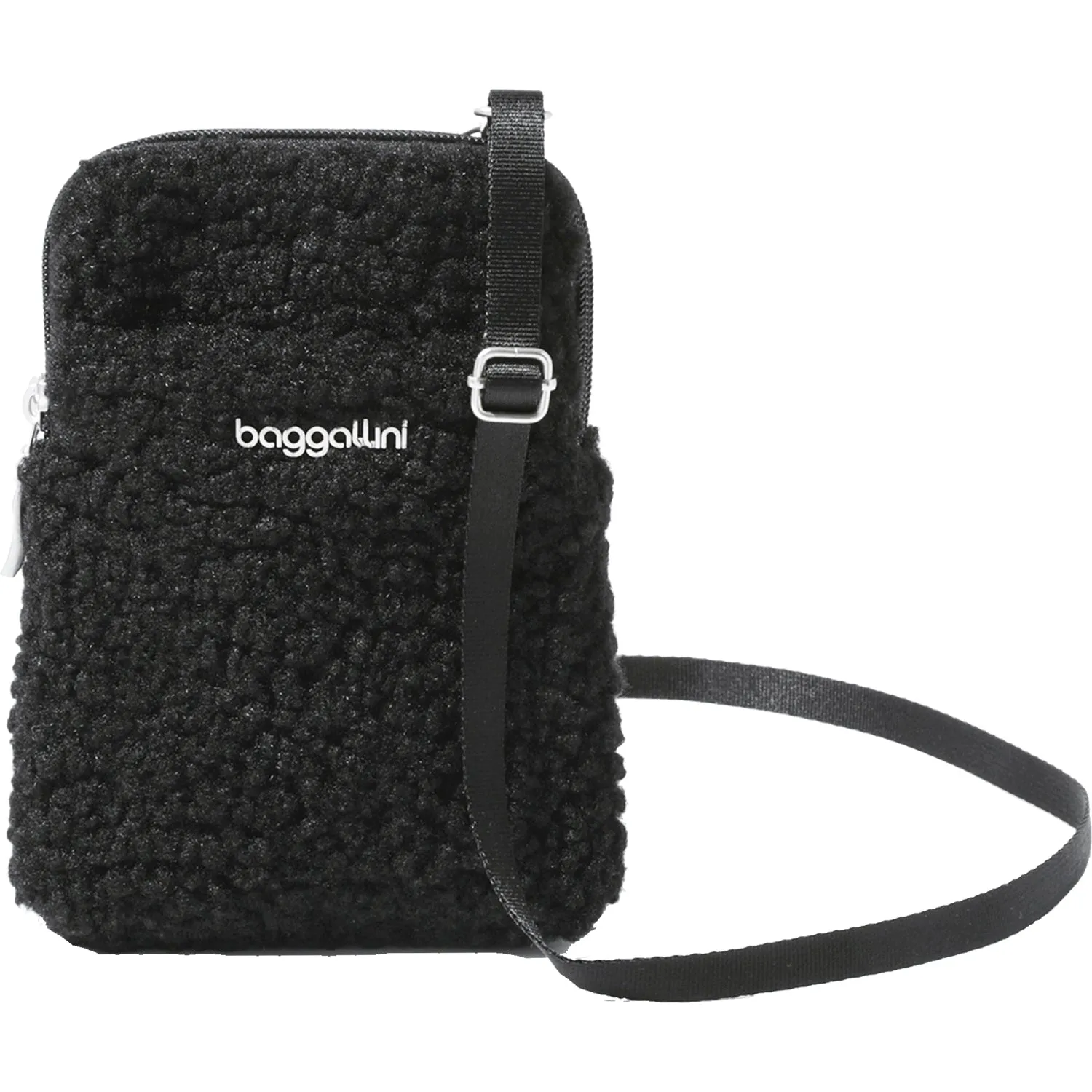 Baggallini Take Two RFID Bryant Crossbody Black Faux Shearling