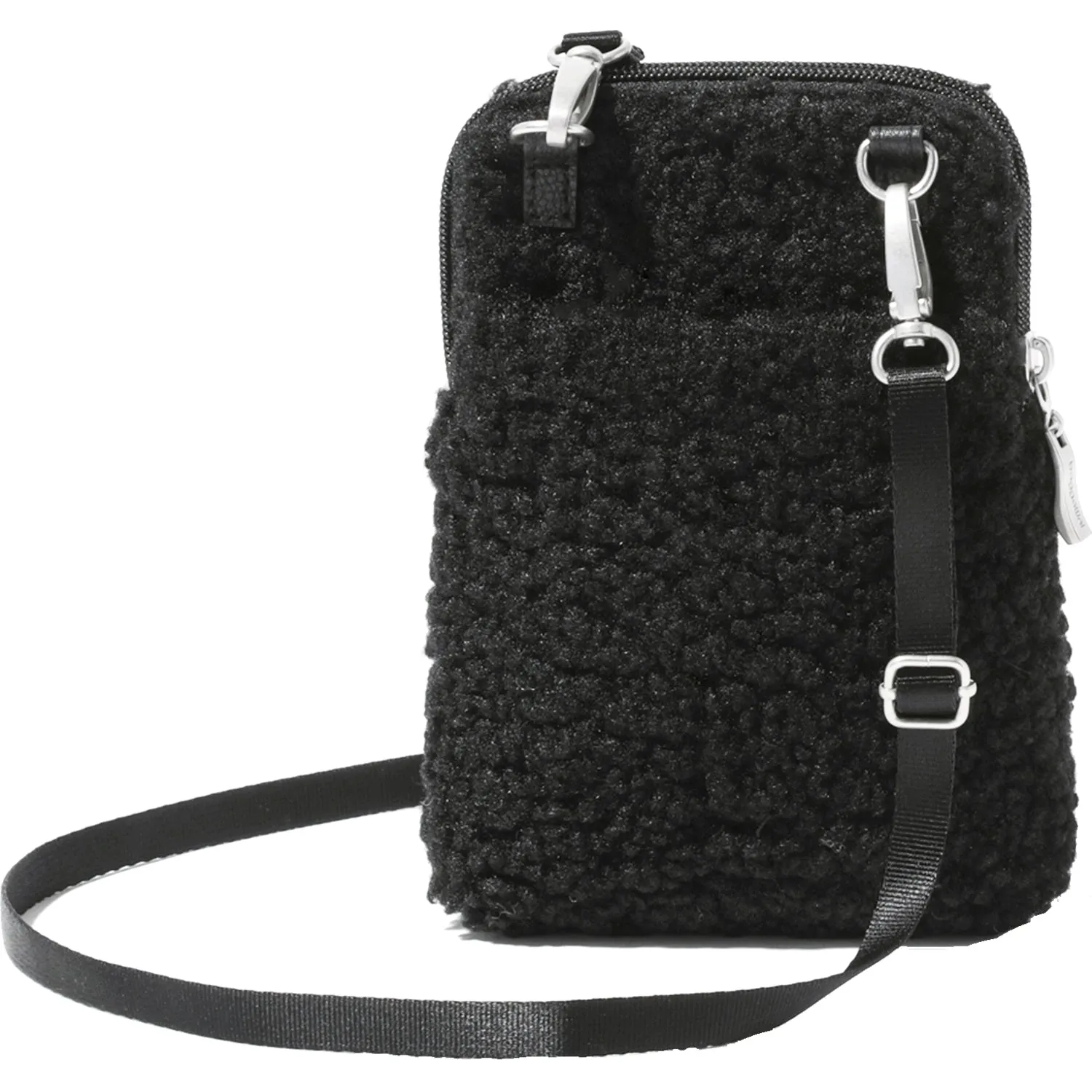 Baggallini Take Two RFID Bryant Crossbody Black Faux Shearling