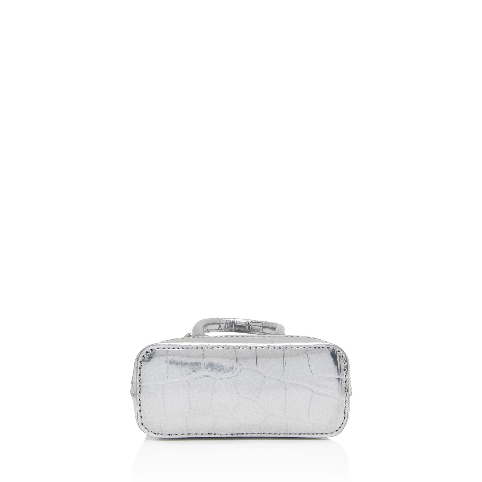 Balenciaga Metallic Croc Embossed Ville Mini Top Handle (SHF-Ayu5RO)