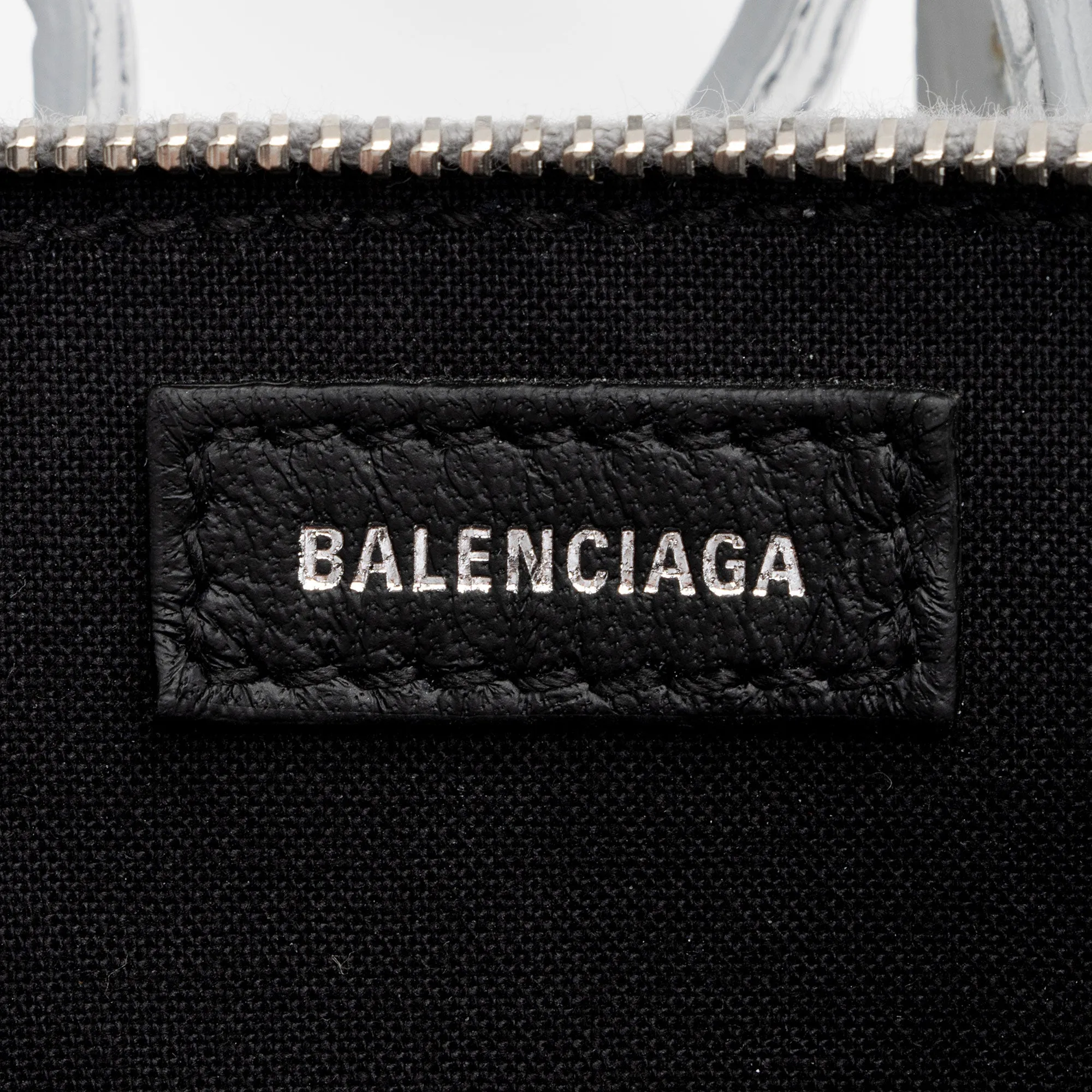 Balenciaga Metallic Croc Embossed Ville Mini Top Handle (SHF-Ayu5RO)