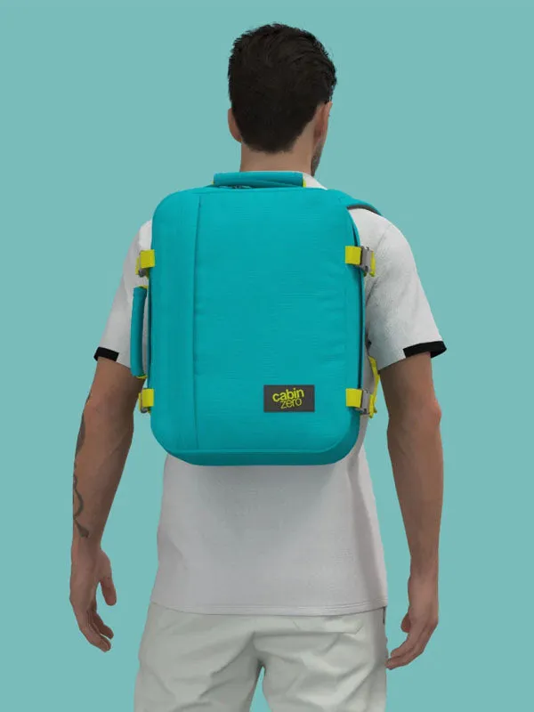 Cabinzero Classic 28L Backpack in Aqua Lagoon Color