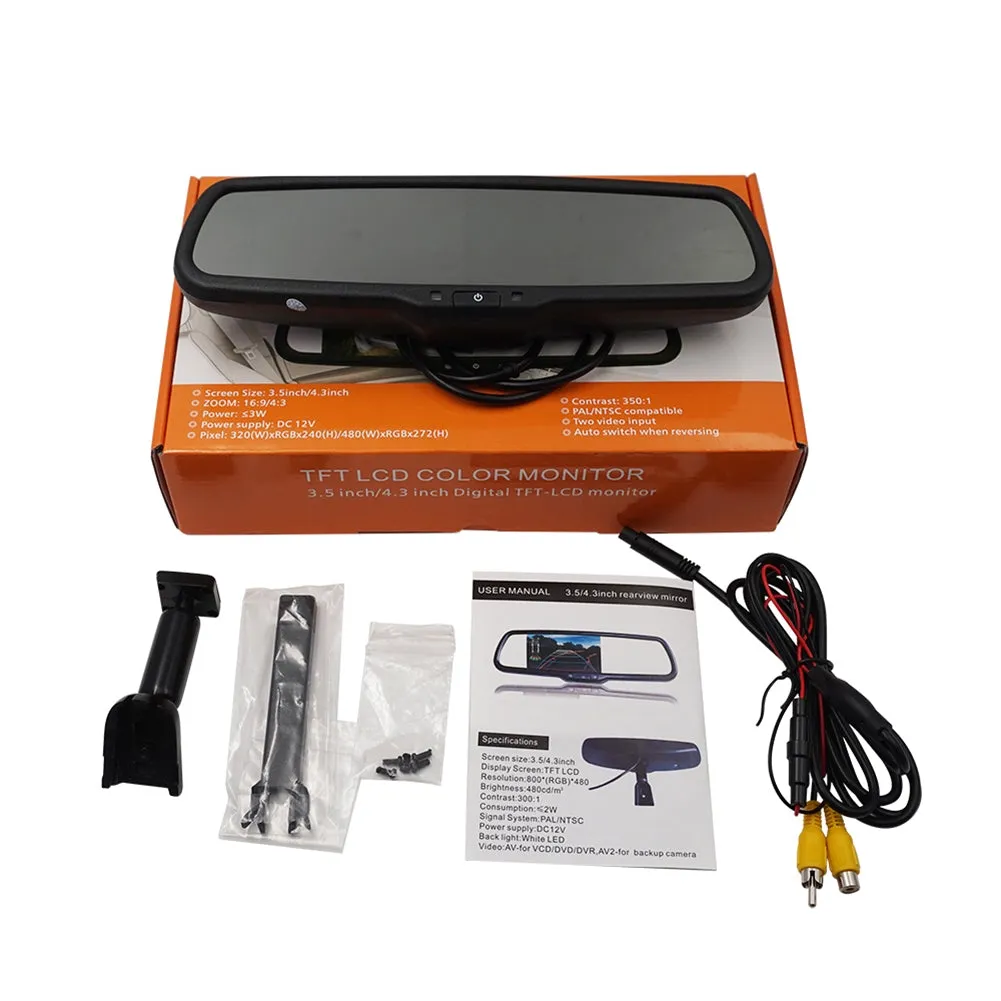 Car Backup Rear View Camera 4.3 Inch Mirror Monitor High