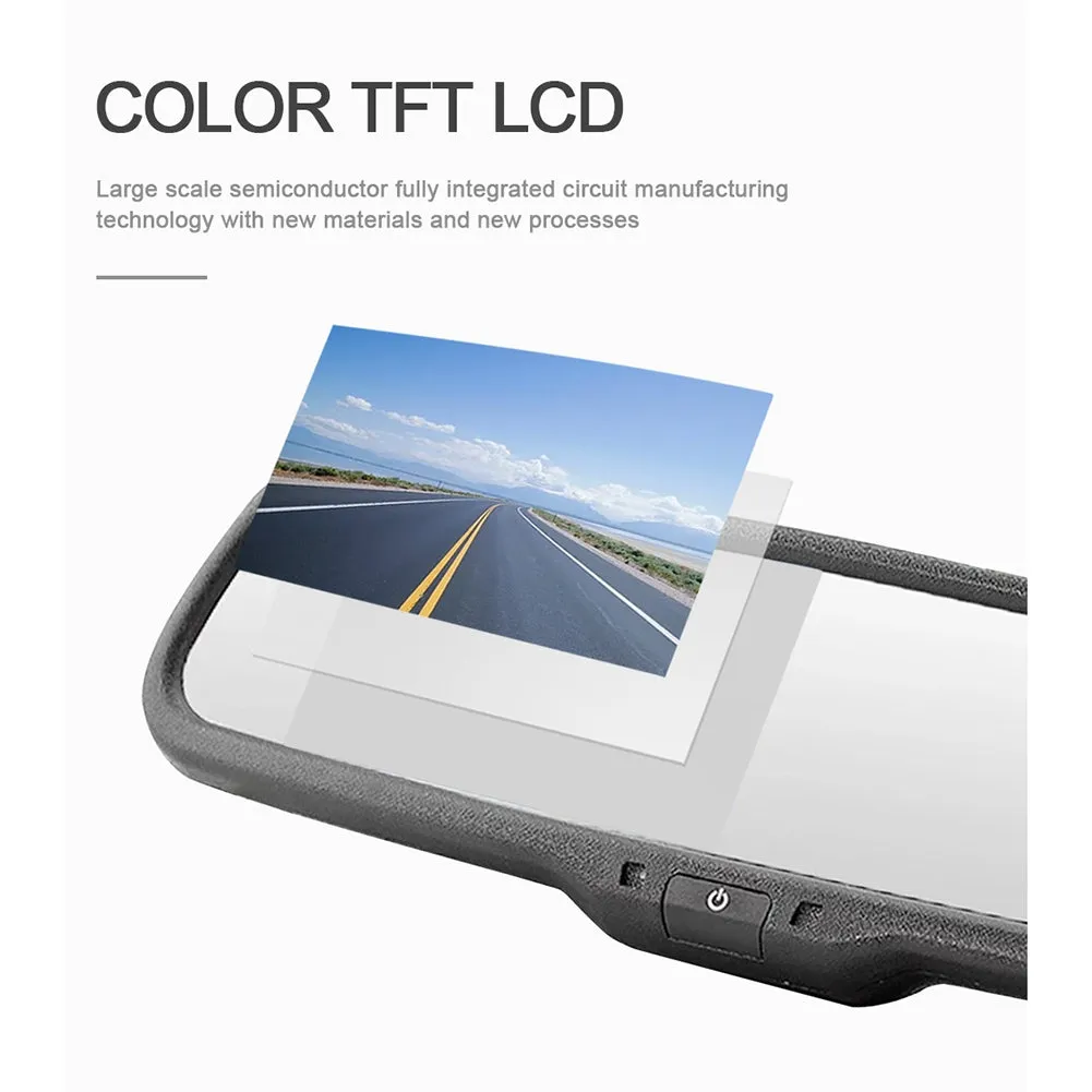 Car Backup Rear View Camera 4.3 Inch Mirror Monitor High