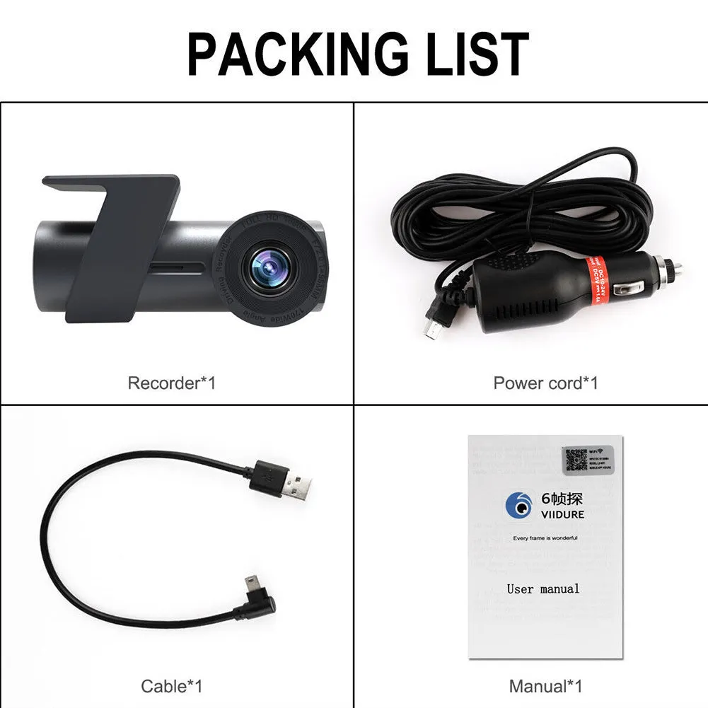 Car Driving Recorder 1080p Hd Wifi Dvr Camera Dual Recording