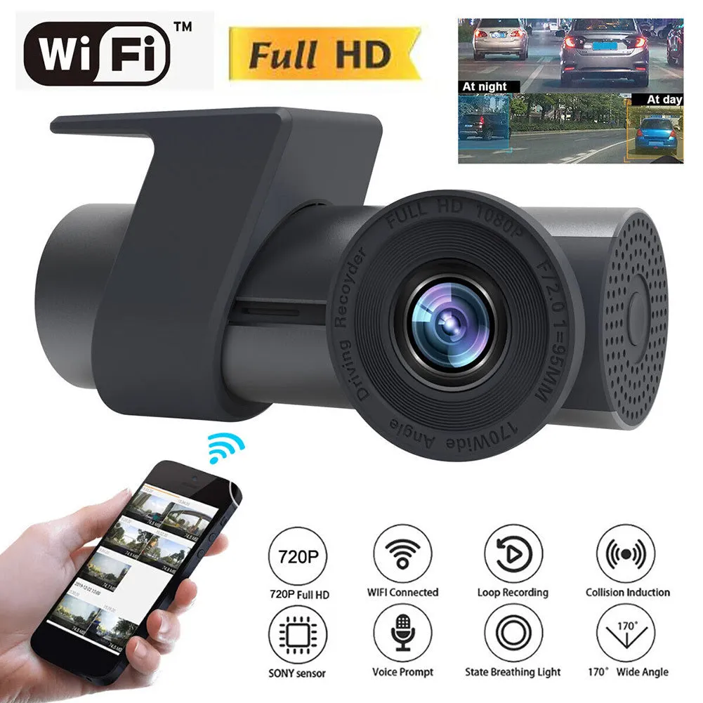 Car Driving Recorder 1080p Hd Wifi Dvr Camera Dual Recording
