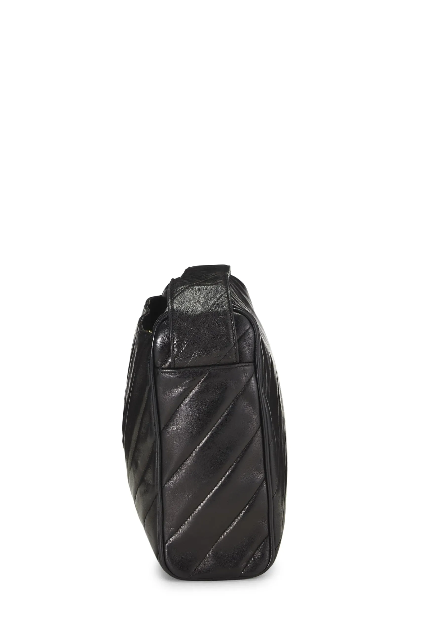 Chanel,  Black Lambskin Diamond 'CC' Camera Bag Large, Black