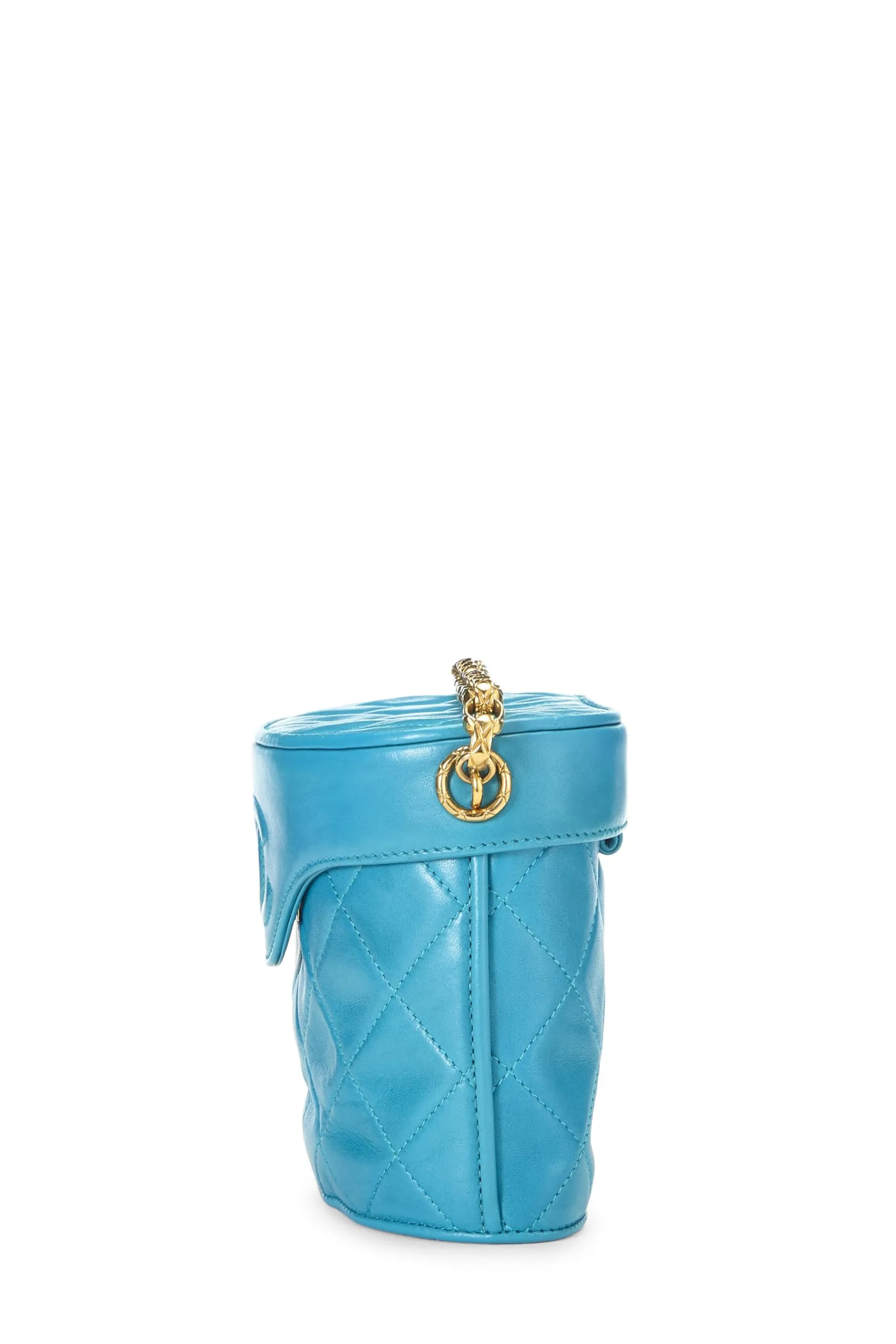 Chanel,  Blue Quilted Lambskin Binocular Bag Mini, Blue