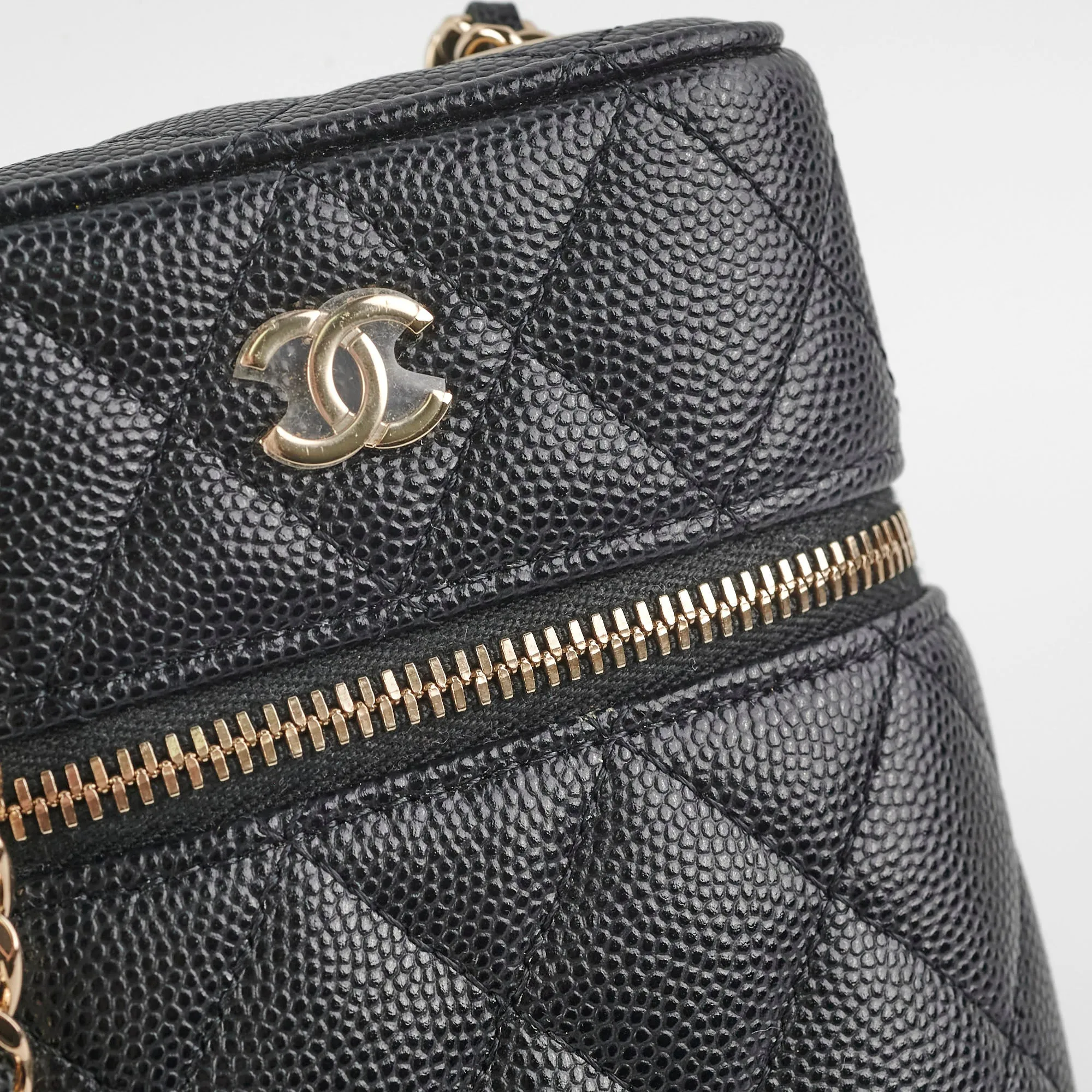 Chanel Caviar Vertical Vanity Case Black 31Series