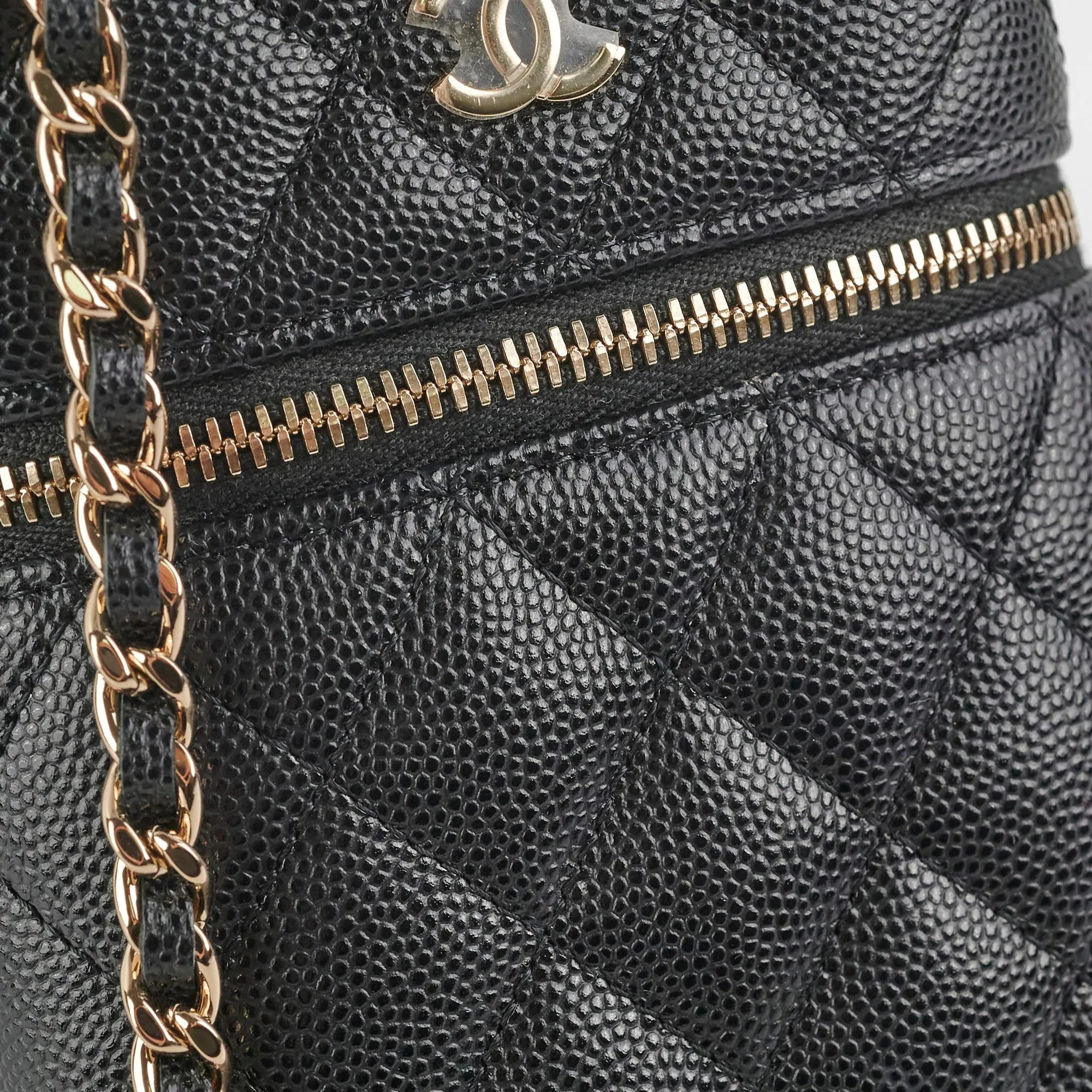 Chanel Caviar Vertical Vanity Case Black 31Series