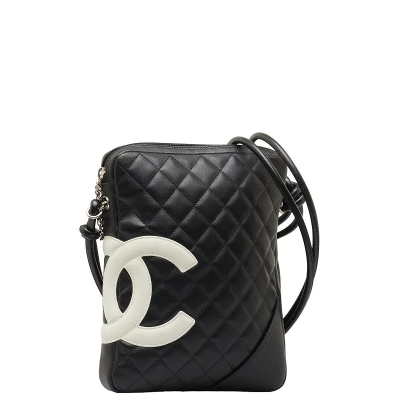Chanel mattresses Combon line slo shoulder bag black leather ladies CHANEL
