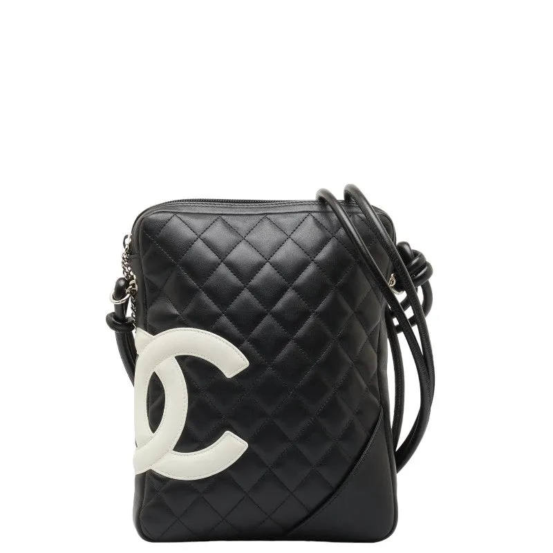 Chanel mattresses Combon line slo shoulder bag black leather ladies CHANEL