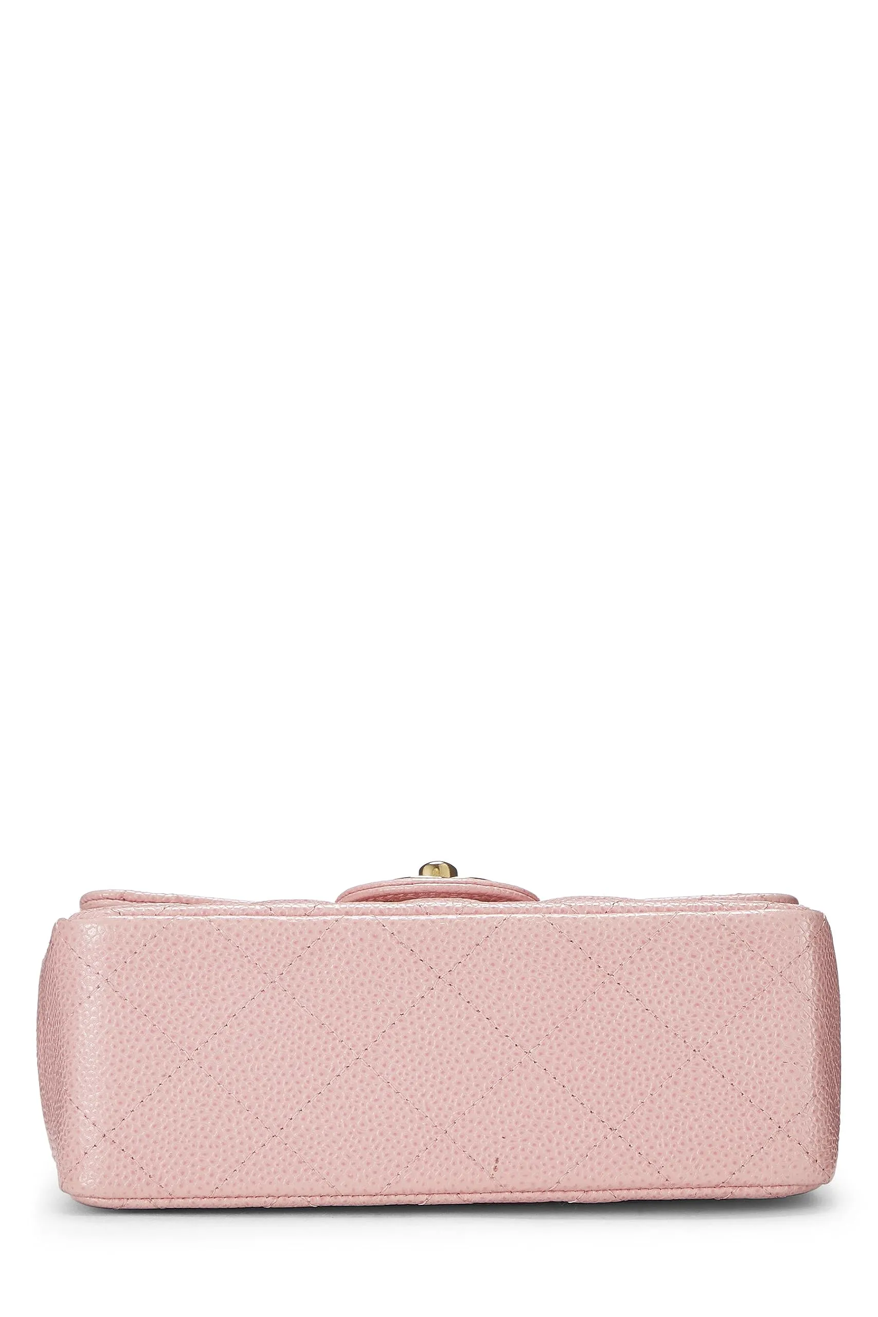 Chanel,  Pink Quilted Caviar Classic Square Flap Mini, Pink