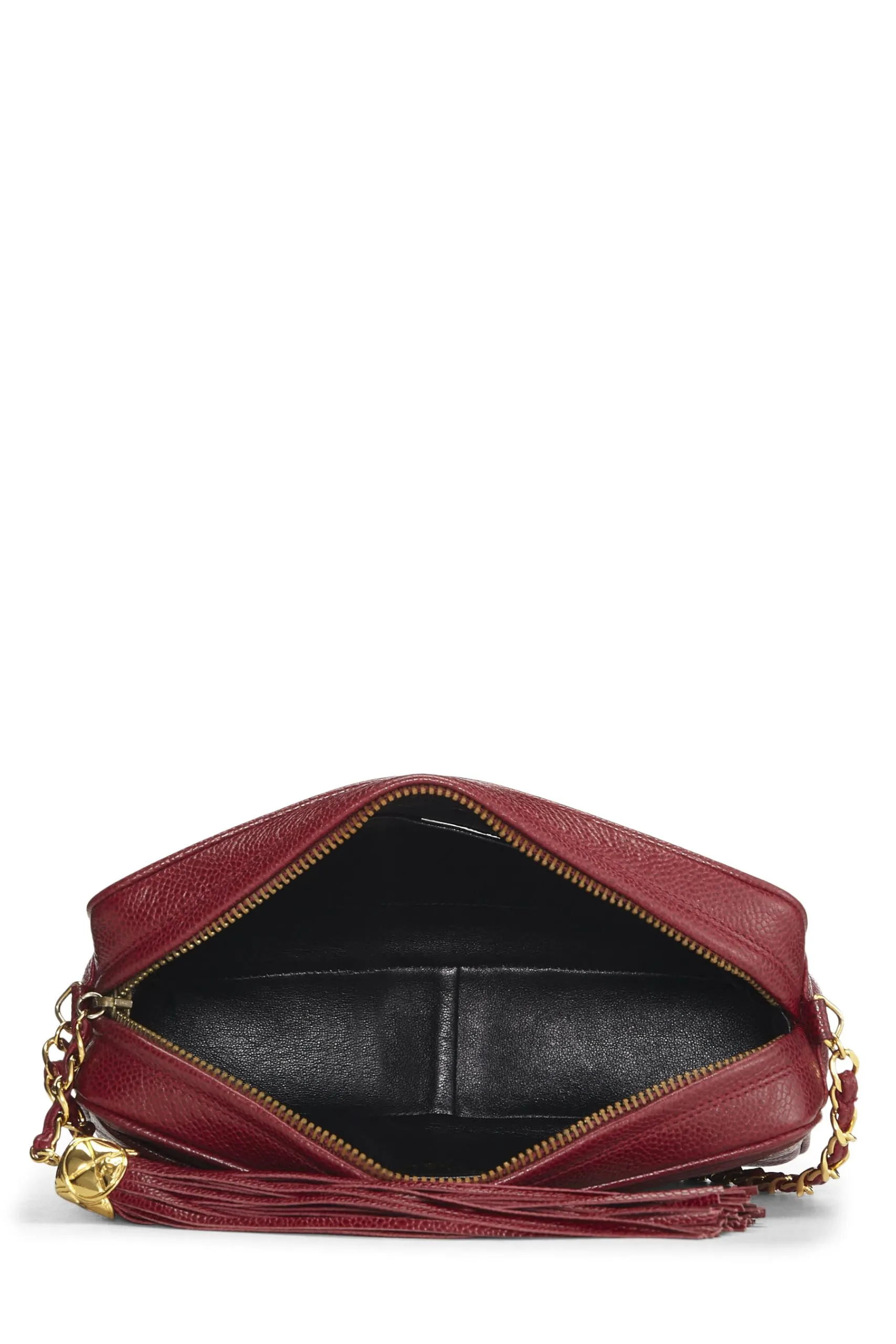 Chanel,  Red Caviar Diamond 'CC' Camera Bag Large, Burgundy