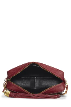 Chanel,  Red Caviar Diamond 'CC' Camera Bag Large, Burgundy