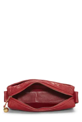 Chanel,  Red Quilted Caviar Diamond 'CC' Camera Bag Large, Red