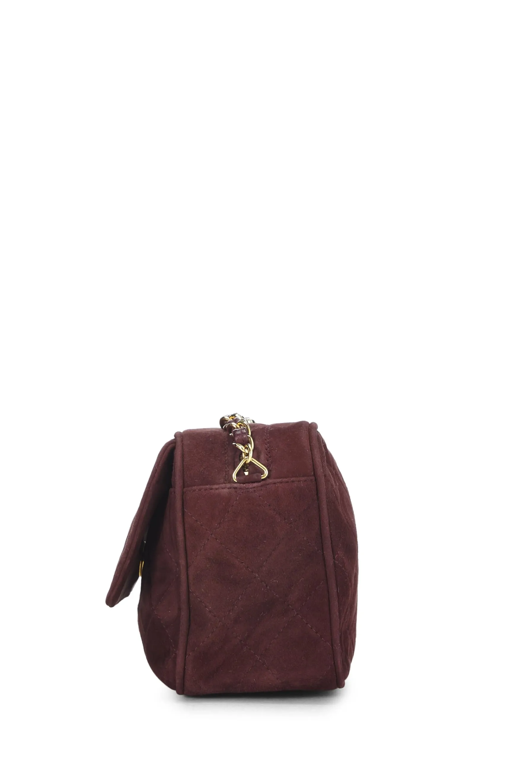 Chanel,  Red Quilted Suede Diamond 'CC' Camera Bag Medium, Red