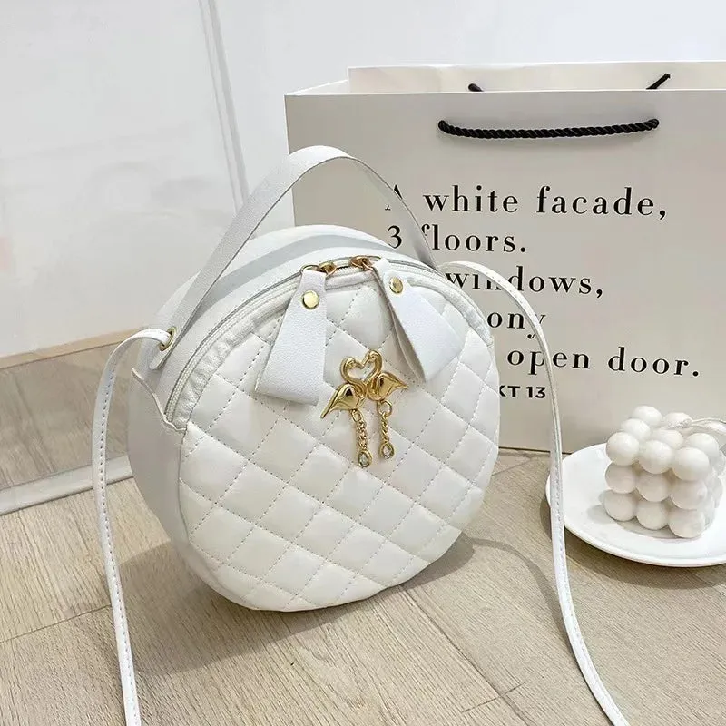 Chic Quilted Crossbody: Gold Charm Edition
