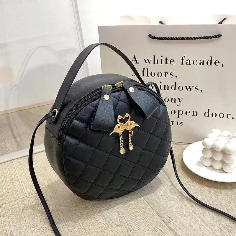 Chic Quilted Crossbody: Gold Charm Edition