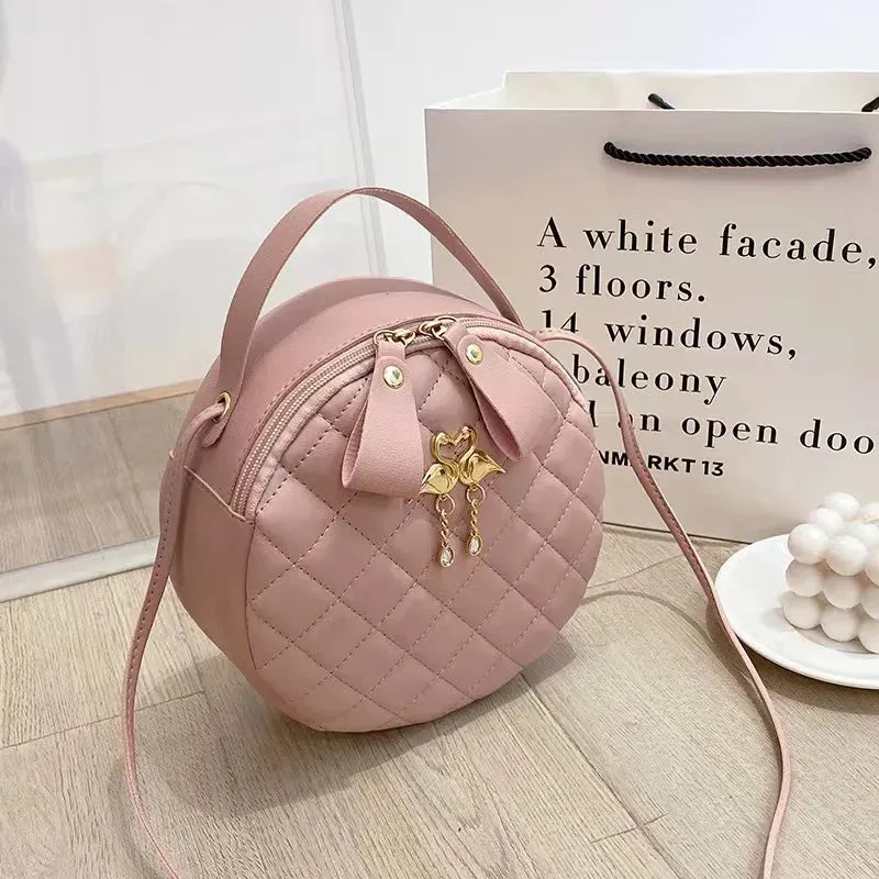 Chic Quilted Crossbody: Gold Charm Edition