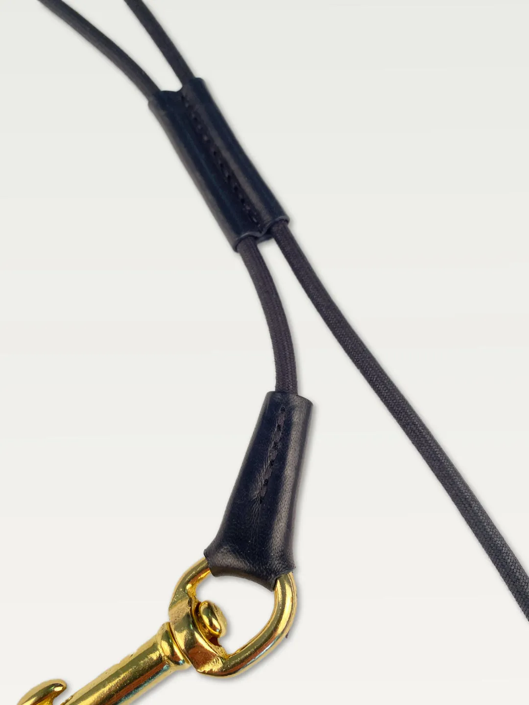 Crossbody Lanyard with Leather Tassel In Black