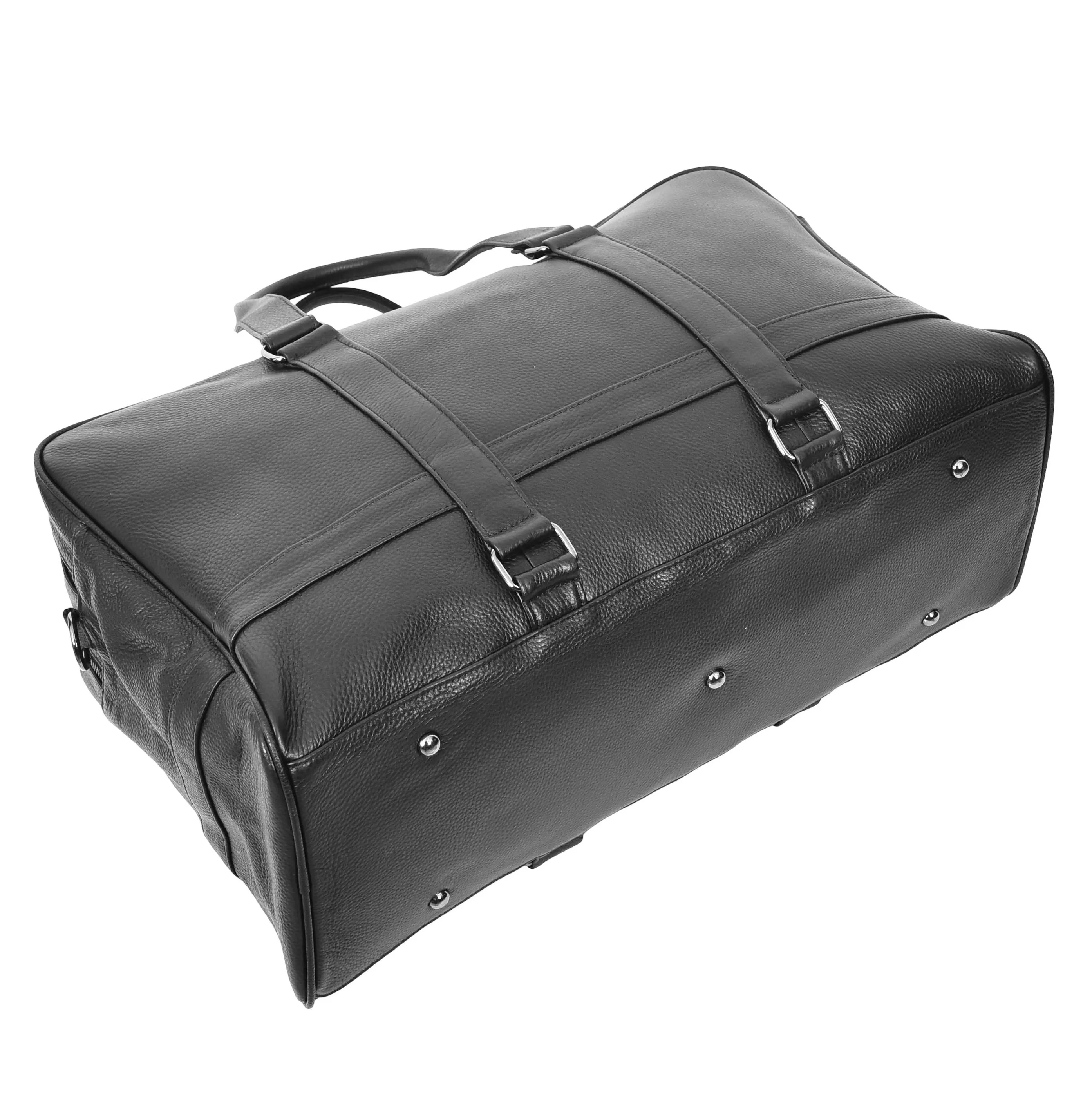 Full Grain Leather Holdall Travel Duffle Cabin Size Weekend Bag A806 Black
