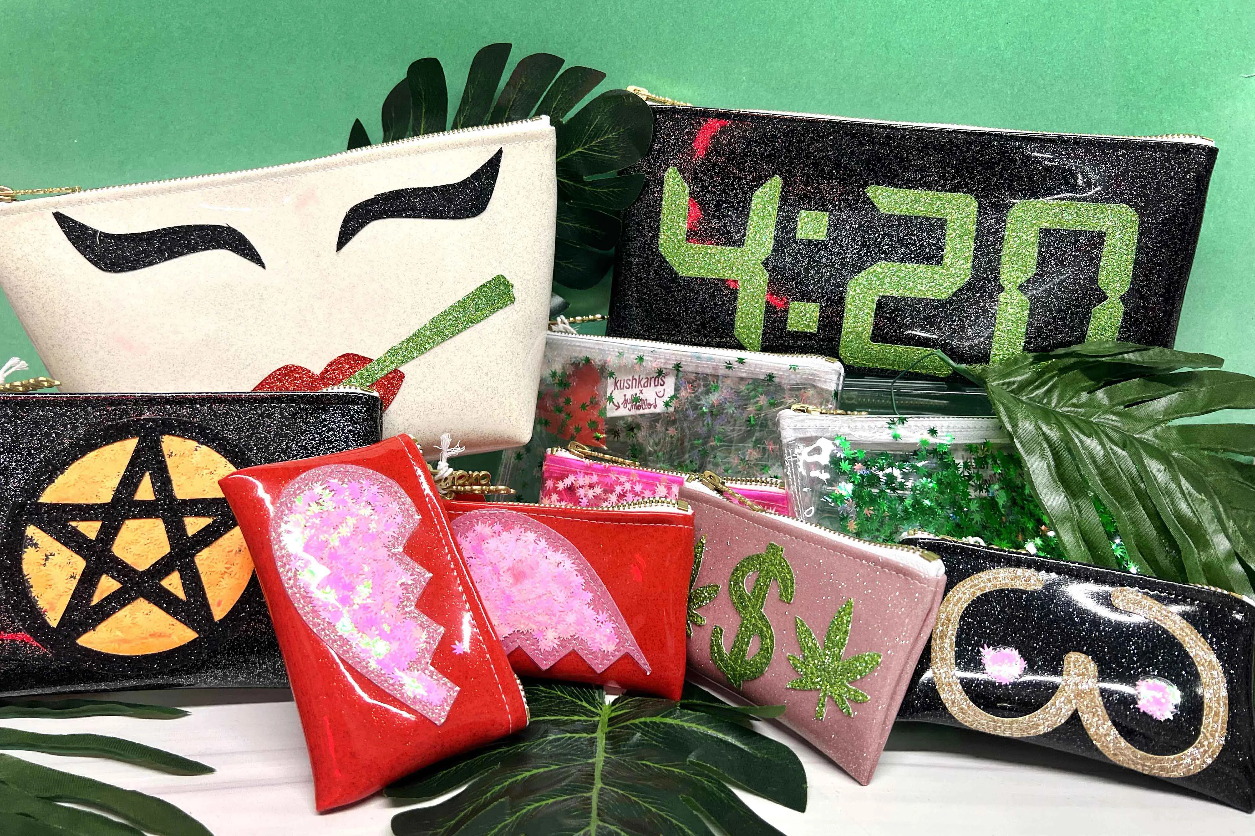 Green Cannabis Confetti Kush Keychain Klutch! 🌿✨