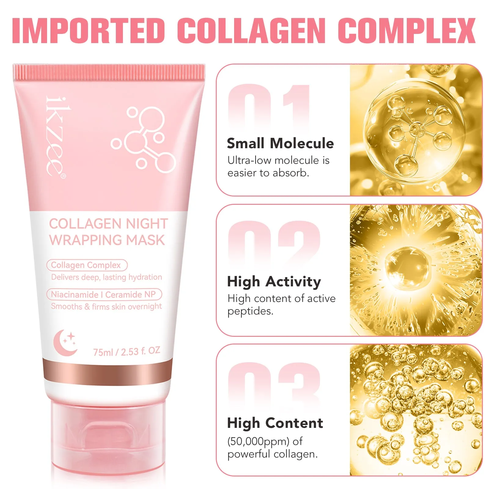 Ikzee COLLAGEN NIGHT WRAPPING MASK