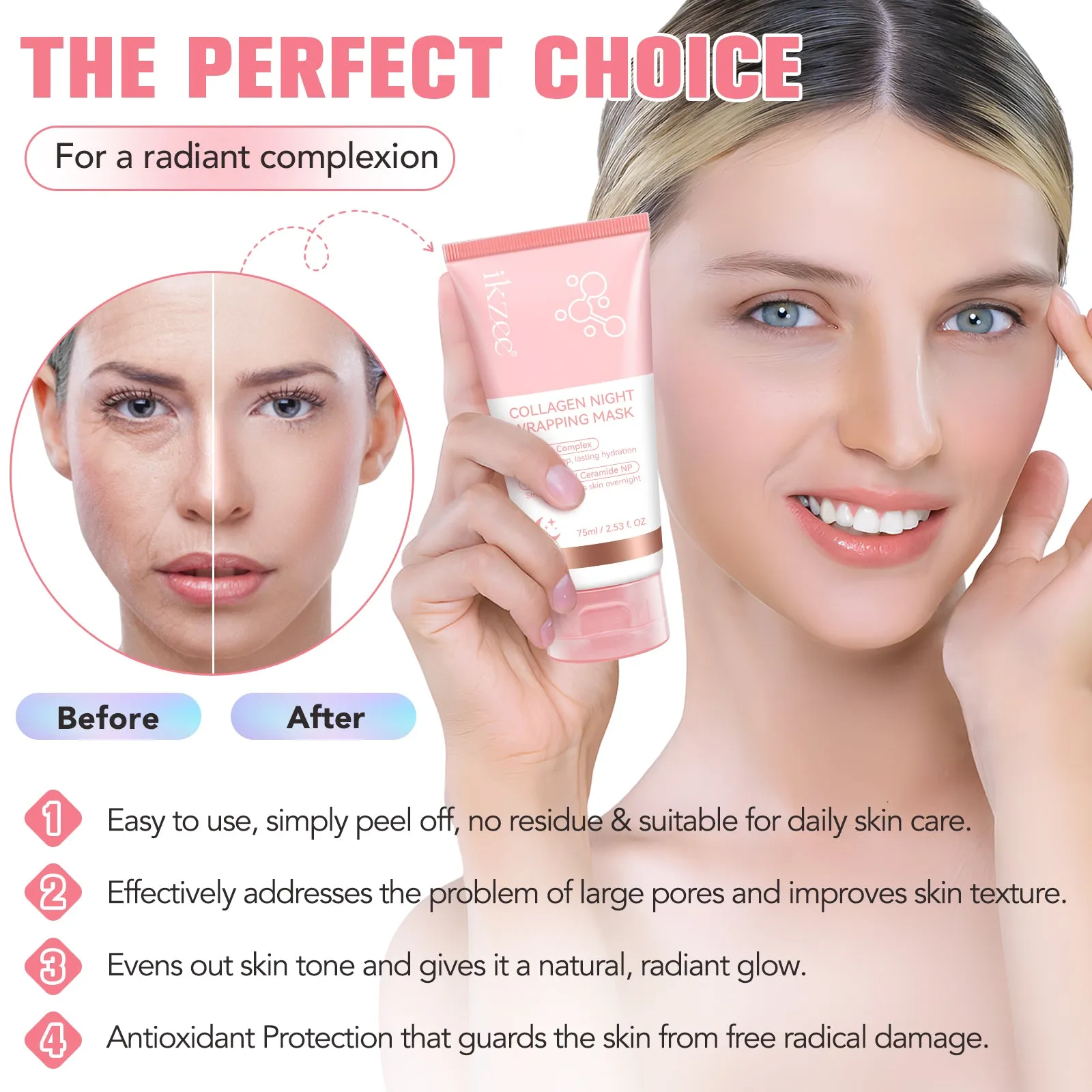 Ikzee COLLAGEN NIGHT WRAPPING MASK