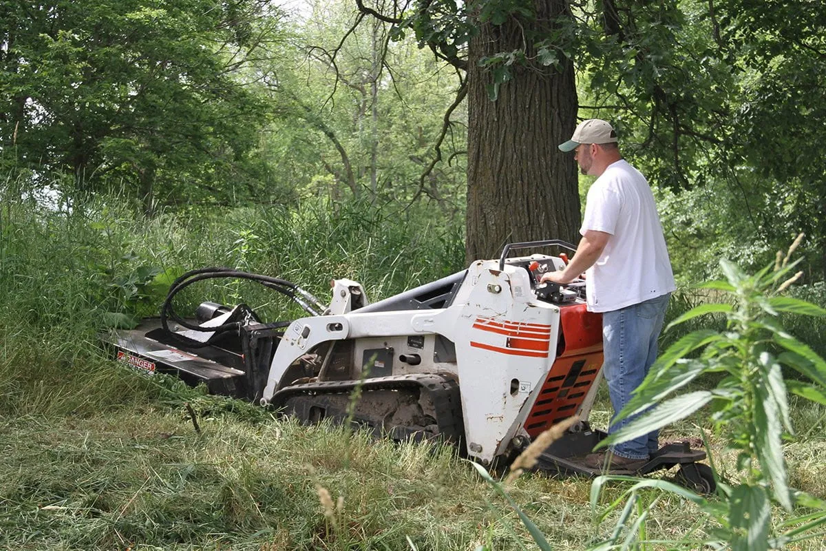 Industrial Mini Skid Steer Brush Cutter/Brush Mower- The Brush Buster Mini by Quick Attach