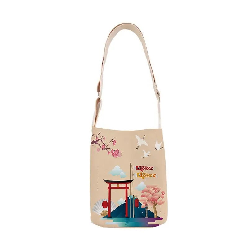 Japanese style ladies shoulder bag cotton linen handbag mini bag simple mini messenger bag casual messenger bag