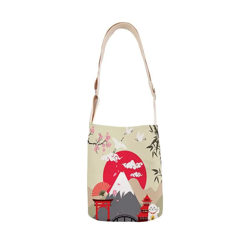 Japanese style ladies shoulder bag cotton linen handbag mini bag simple mini messenger bag casual messenger bag