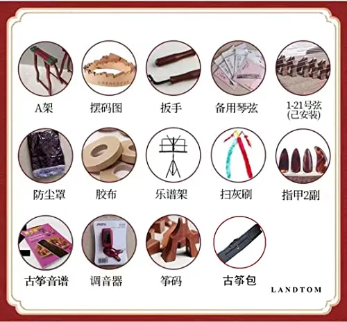 LANDTOM Dragon and Phoenix/Longfeng Professional 100CM paulownia wood Mini guzheng （NO.TS-501 ）