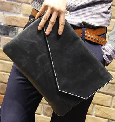 Leather Men's Vintage Clutch Business Bag