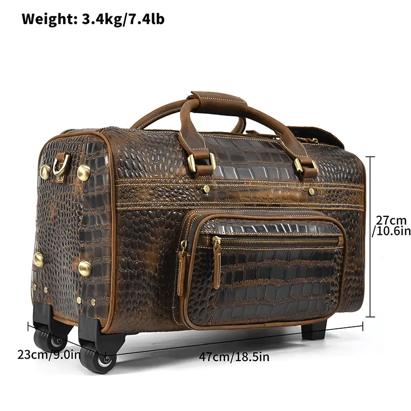 Mens Overnight Weekender Bag Large Capacity Textured